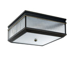 Eichholtz Marly 4 Light Flush Ceiling Light in Bronze with Glass Shade