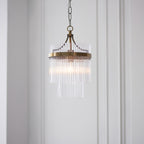 Marietta Pendant in Antique Brass with Clear Glass