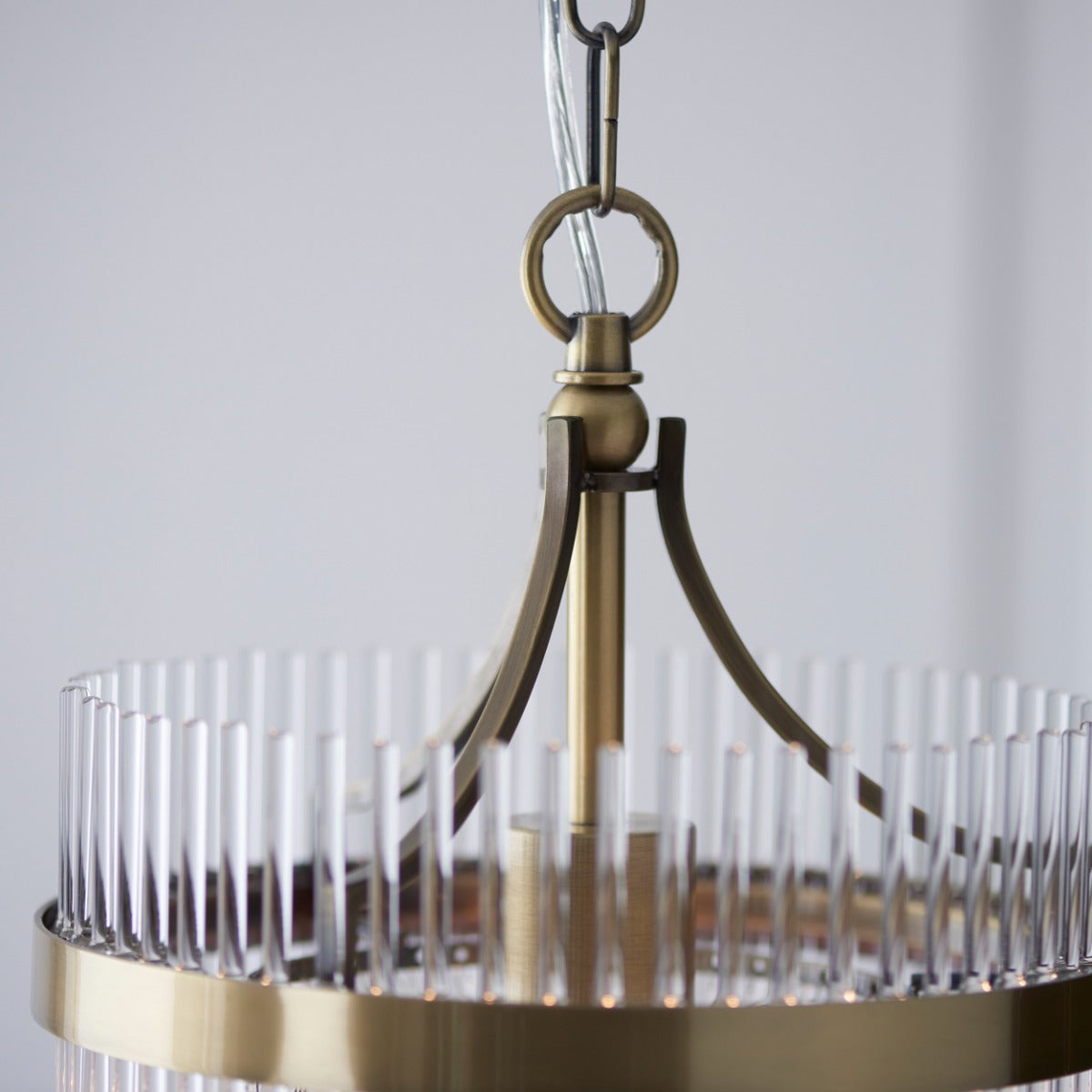 Marietta Pendant in Antique Brass with Clear Glass