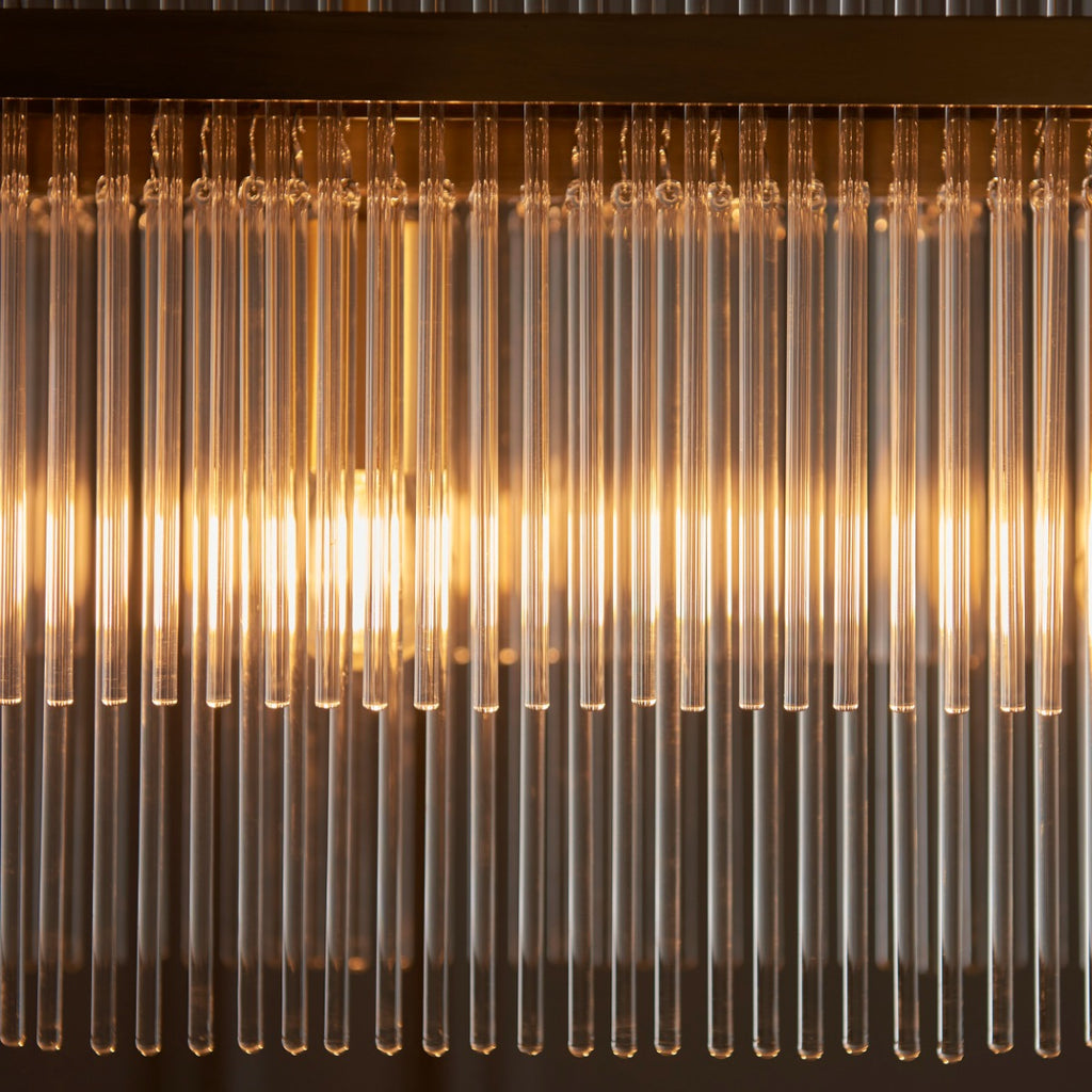 Marietta 4 Light Linear Pendant in Antique Brass with Clear Glass 