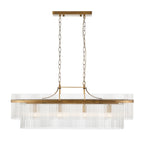 Marietta 4 Light Linear Pendant in Antique Brass with Clear Glass 