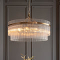 Marietta Grand 7 Light Pendant in Antique Brass with Clear Glass