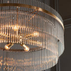 Marietta Grand 7 Light Pendant in Antique Brass with Clear Glass