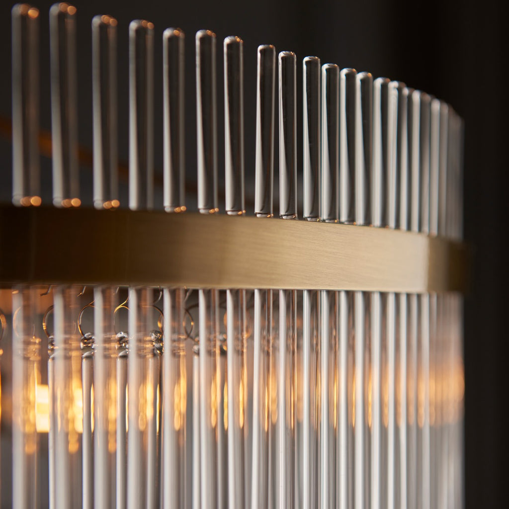 Marietta Grand 7 Light Pendant in Antique Brass with Clear Glass