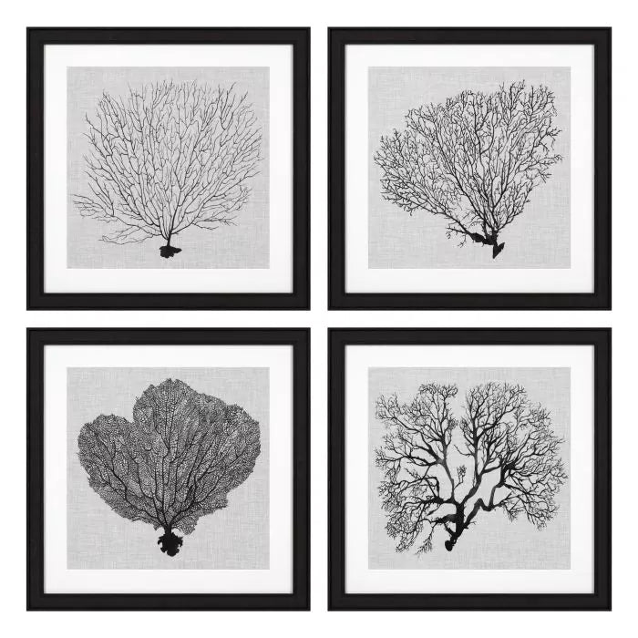 Eichholtz Shadow Sea Fans Set of 4 Wall Art