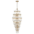 Marietta Grand 21 Light Tiered Pendant in Antique Brass with Clear Glass