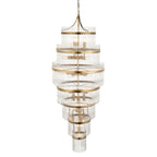 Marietta Grand 21 Light Tiered Pendant in Antique Brass with Clear Glass
