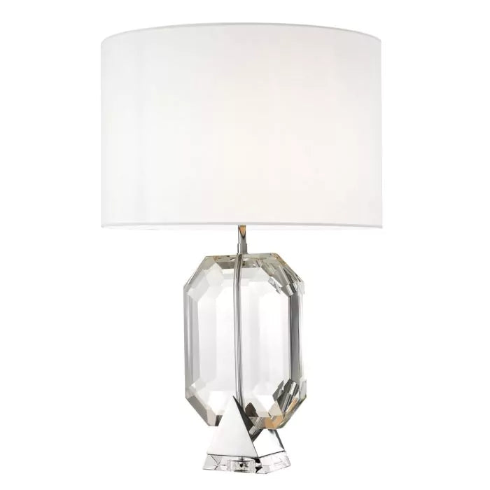 Eichholtz Emerald Table Lamp in Nickel Finish with White Shade