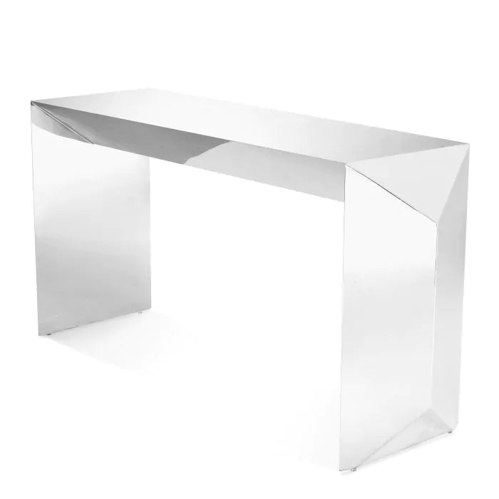 Eichholtz Carlow Console Table in Polished Stainless Steel Finish
