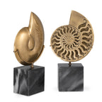 Eichholtz Ammonite Set of 2 Decorative Figures in Vintage Brass Finish