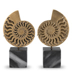 Eichholtz Ammonite Set of 2 Decorative Figures in Vintage Brass Finish