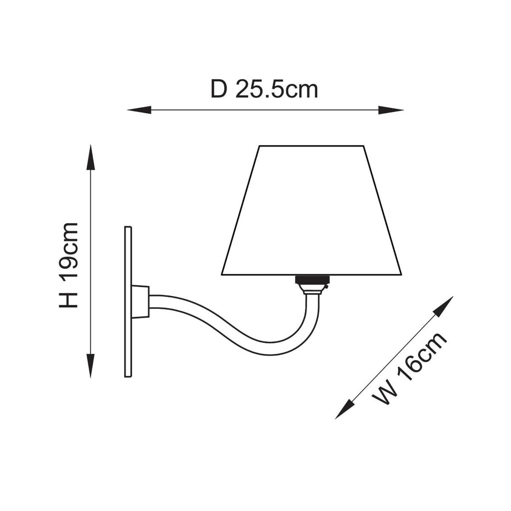 Endon Ripple Curve Wall Light in Antique Brass
