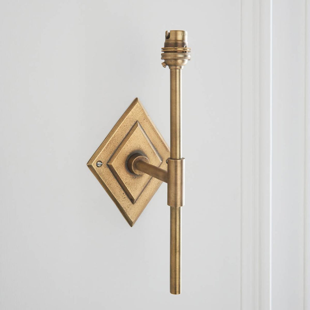 Endon Diamond Tall Wall Light in Antique Brass