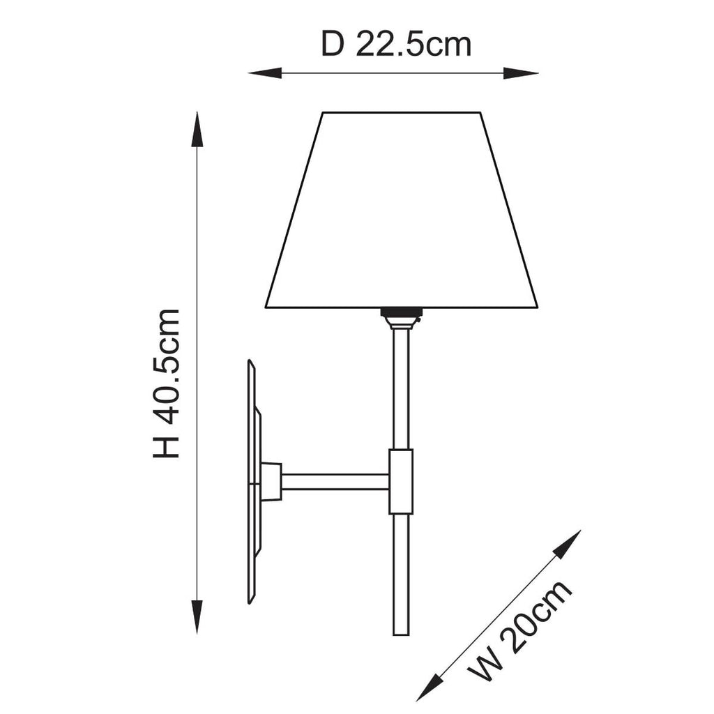 Endon Diamond Tall Wall Light in Antique Brass