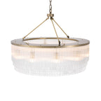 Eichholtz Hector Large 10 Light Pendant Light in Brushed Brass with Glass Rods