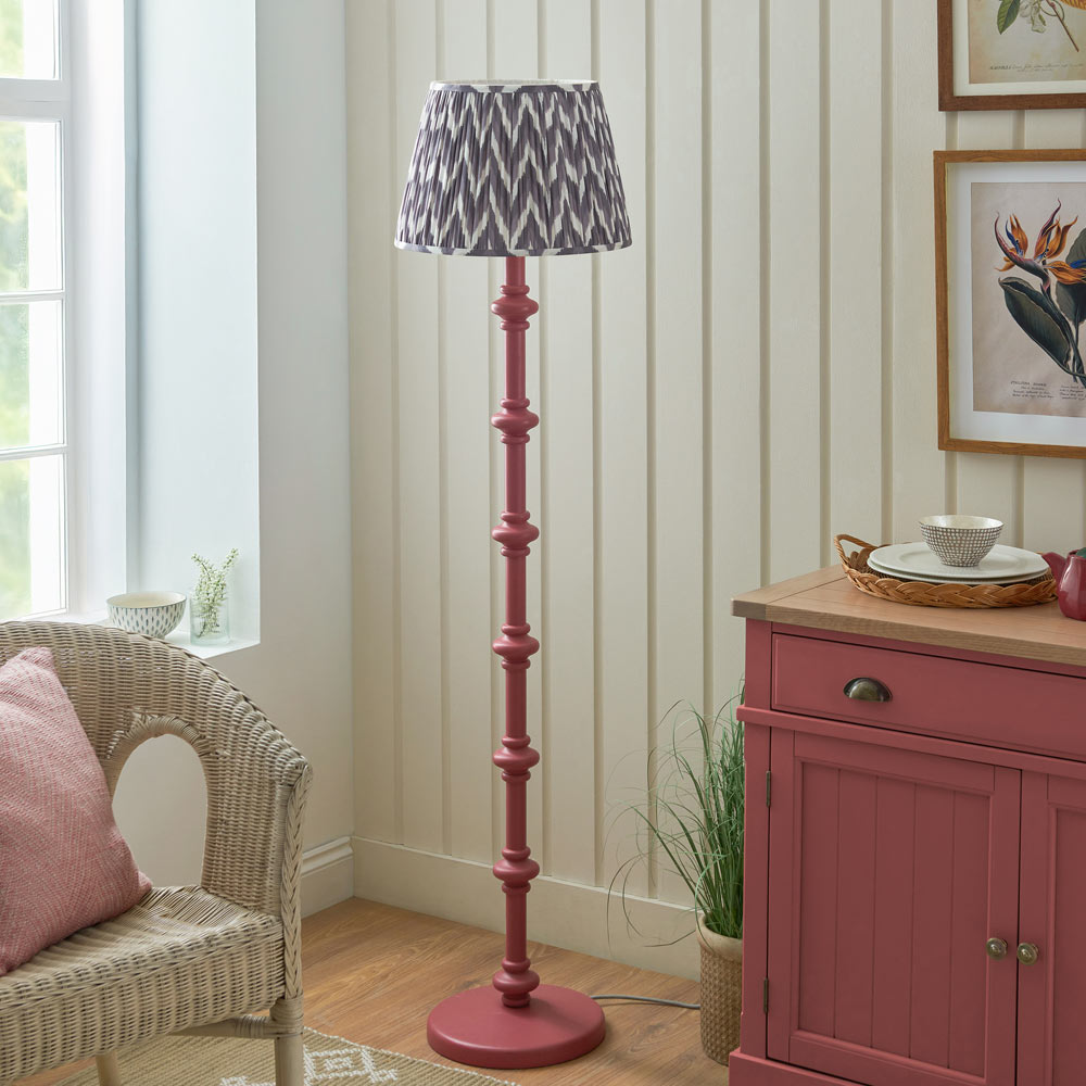 Endon Carnaby & Zigzag 40cm Floor Lamp Satin Pink Clay Paint