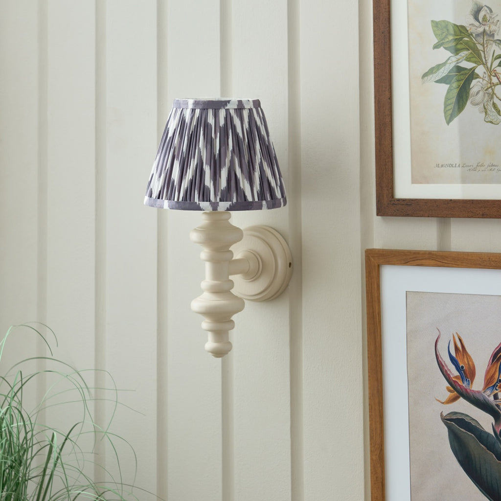Endon Carnaby & Zigzag 20cm Wall Light Satin Almond White Paint