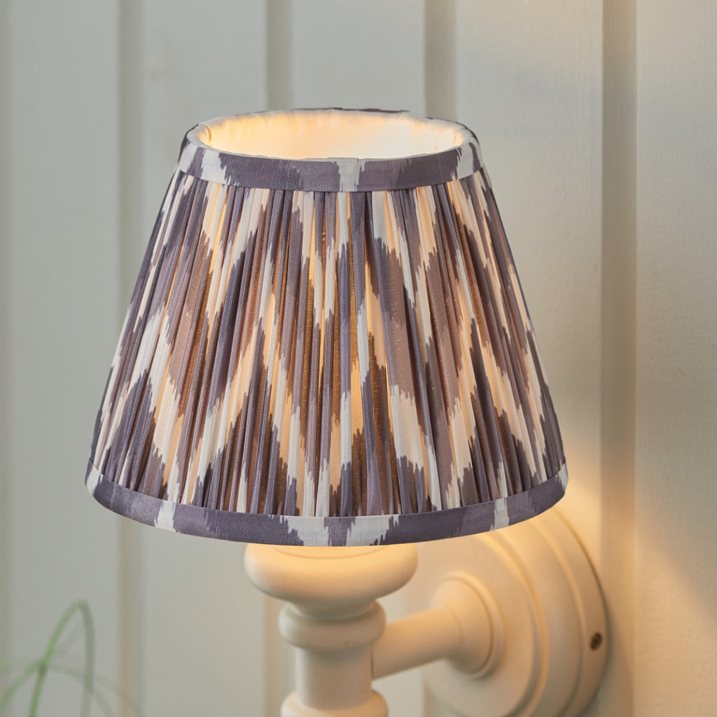 Endon Carnaby & Zigzag 20cm Wall Light Satin Almond White Paint with Pearl Grey Shade