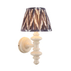Endon Carnaby & Zigzag 20cm Wall Light Satin Almond White Paint