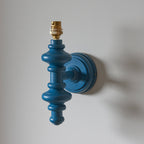 Endon Carnaby & Zigzag 20cm Wall Light Satin Marlin Blue Paint
