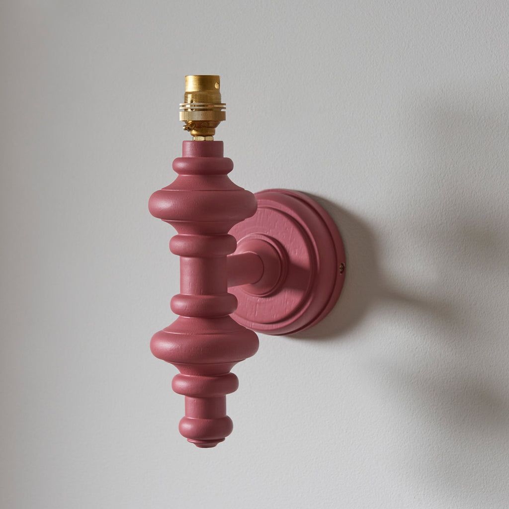 Endon Carnaby & Zigzag 20cm Wall Light Satin Pink Clay Paint