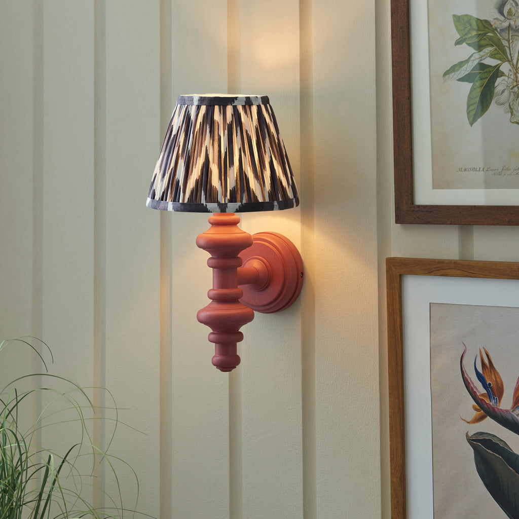 Endon Carnaby & Zigzag 20cm Wall Light Satin Pink Clay Paint