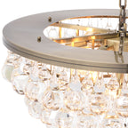 Eichholtz Bolzano 9 Light Pendant Light in Brushed Brass with Clear Glass Droplets