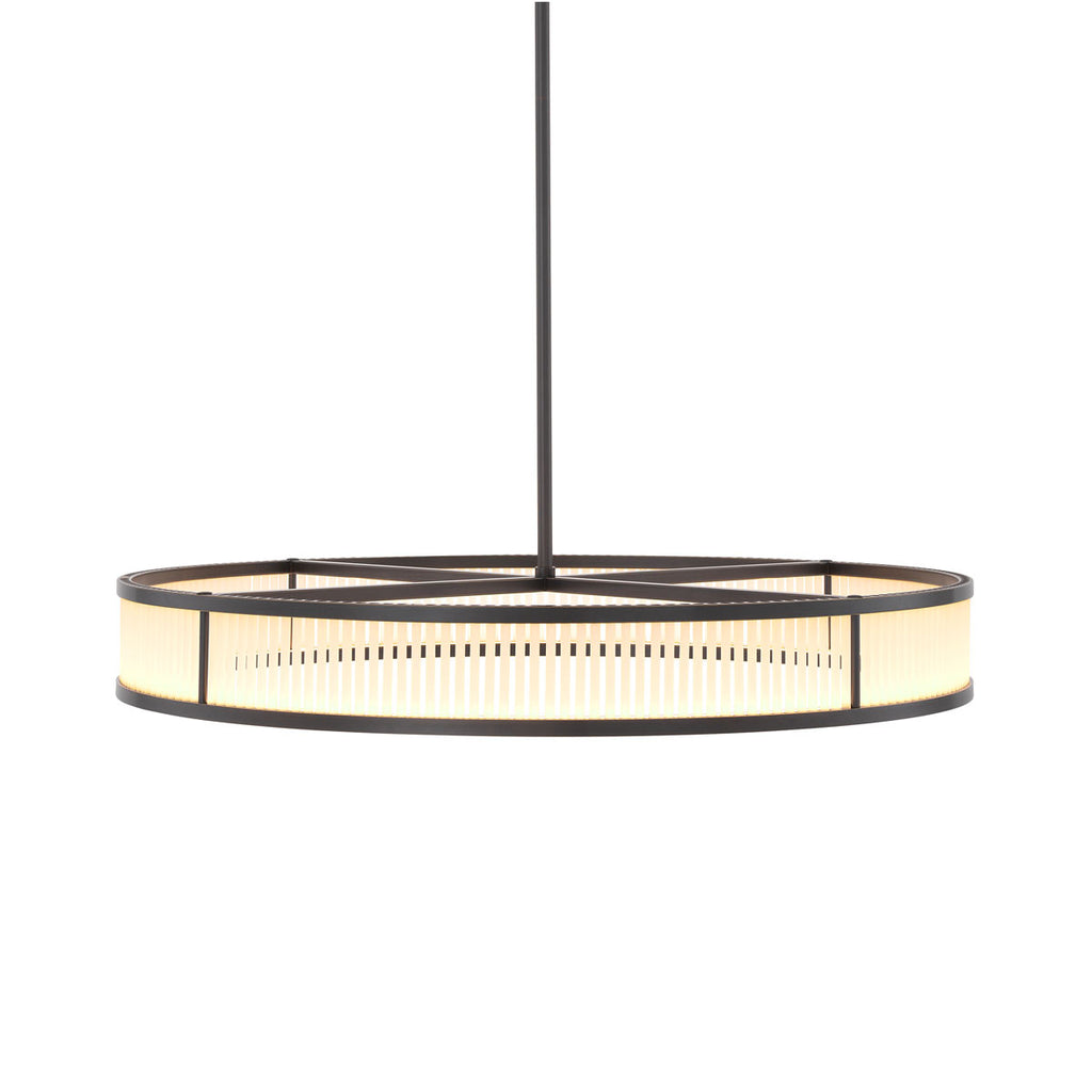 Eichholtz Thibaud Large LED Pendant Light in Bronze with Frosted Glass
