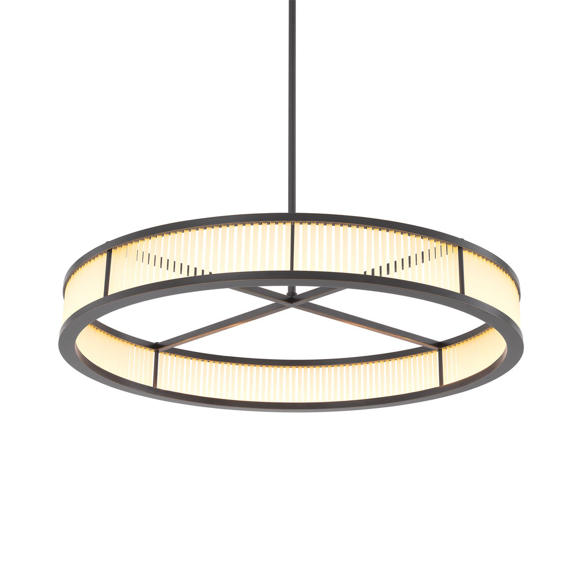 Eichholtz Thibaud Large LED Pendant Light in Bronze with Frosted Glass
