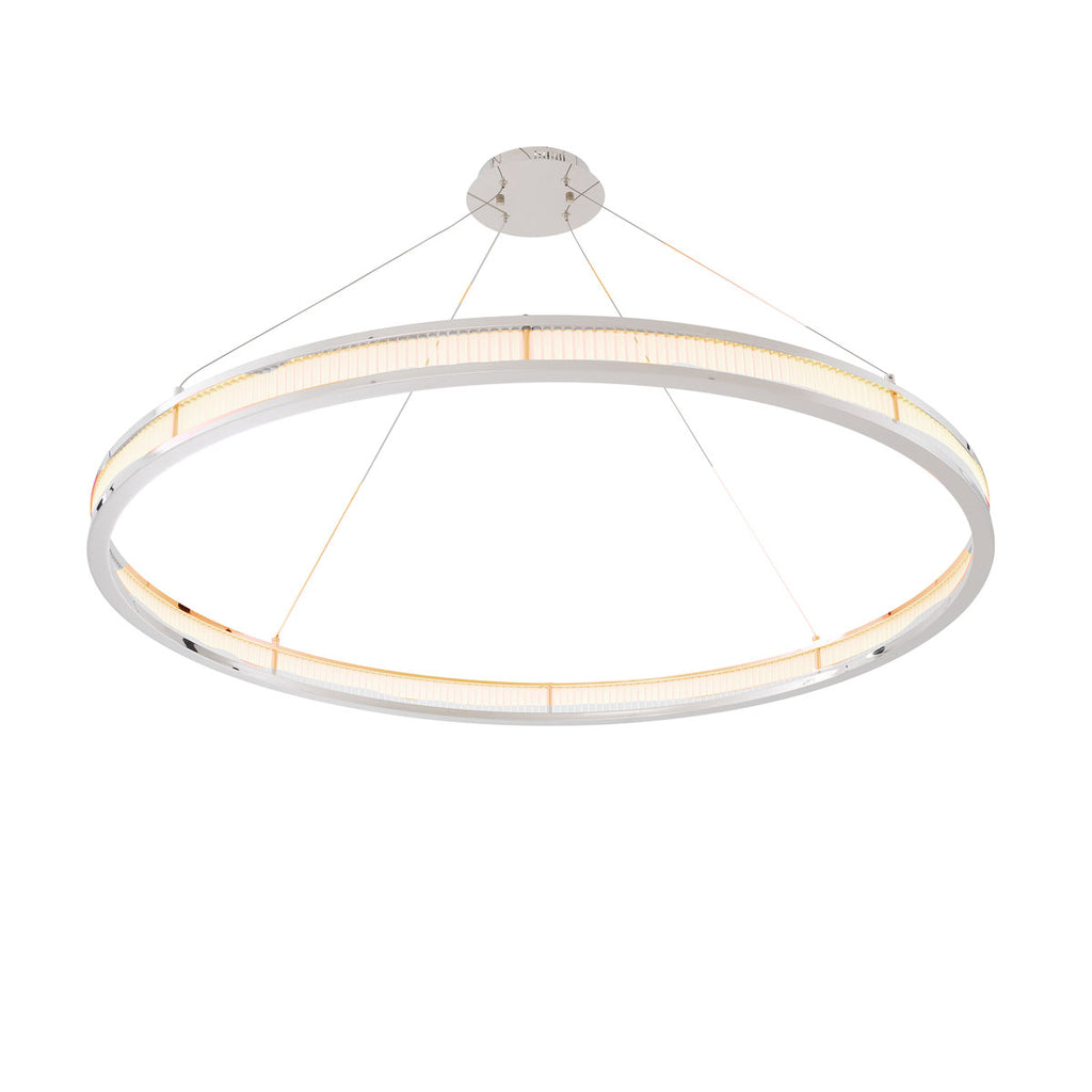 Eichholtz Damien Extra Large Pendant Light in Nickel with Frosted Glass