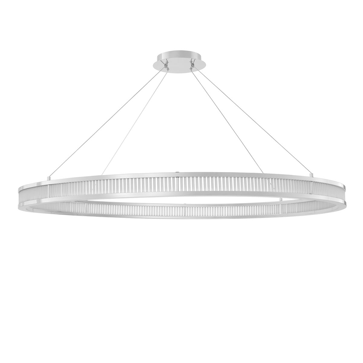 Eichholtz Damien Extra Large Pendant Light in Nickel with Frosted Glass