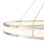 Eichholtz Damien Extra Large Pendant Light in Nickel with Frosted Glass