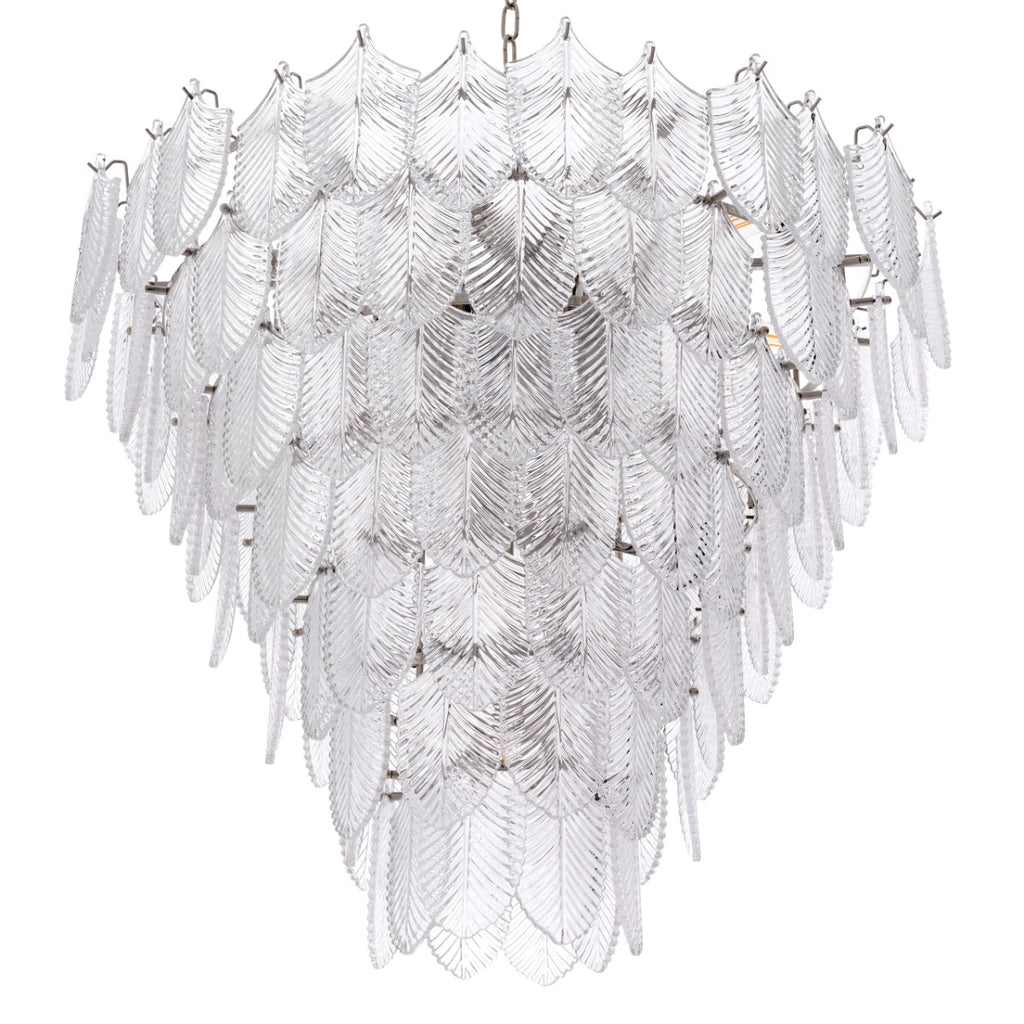 Eichholtz Verbier Large Chandelier in Nickel Finish with Glass