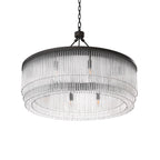 Eichholtz Hector Large 10 Light Pendant Light in Bronze with Clear Glass Rods