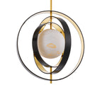 Eichholtz Pearl Single Pendant Light in Bronze with Alabaster Shade