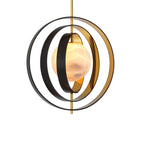 Eichholtz Pearl Single Pendant Light in Bronze with Alabaster Shade