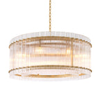Eichholtz Ruby 8 Light Pendant Light in Antique Brass with Clear Glass Plates