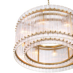 Eichholtz Ruby 8 Light Pendant Light in Antique Brass with Clear Glass Plates
