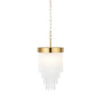 Endon Anistoria Pendant Light Brushed Aged Brass and Clear Glass Shade