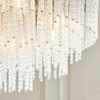 Endon Anistoria Grand 9 Light Pendant in Brushed Aged Brass and Clear Glass Shade