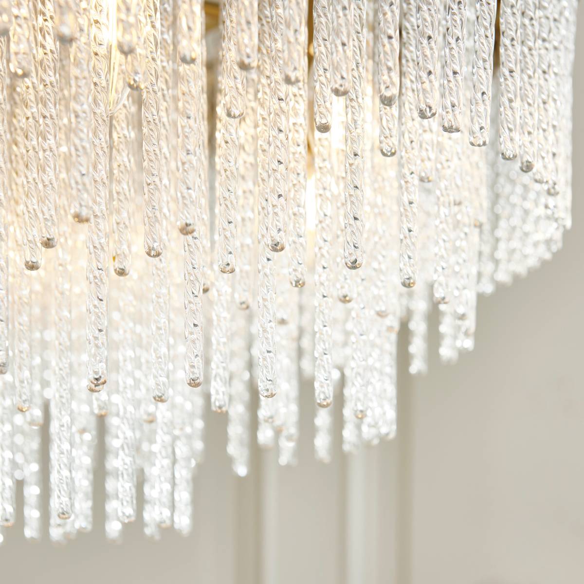 Endon Anistoria Grand 9 Light Pendant in Brushed Aged Brass and Clear Glass Shade