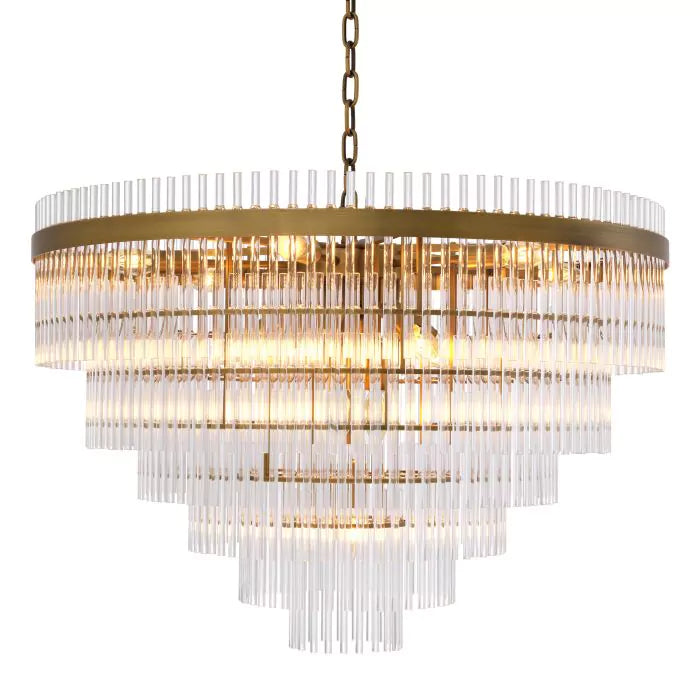 Eichholtz East Single Chandelier in Antique Brass Finish