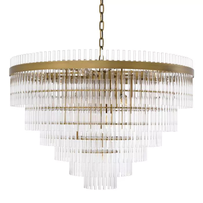 Eichholtz East Single Chandelier in Antique Brass Finish