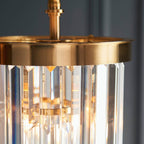 Endon Conaston Pendant Light Brushed Aged Brass and Clear Cut Glass Shade