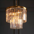 Endon Conaston 4 Light Pendant in Brushed Aged Brass and Clear Cut Glass Shade