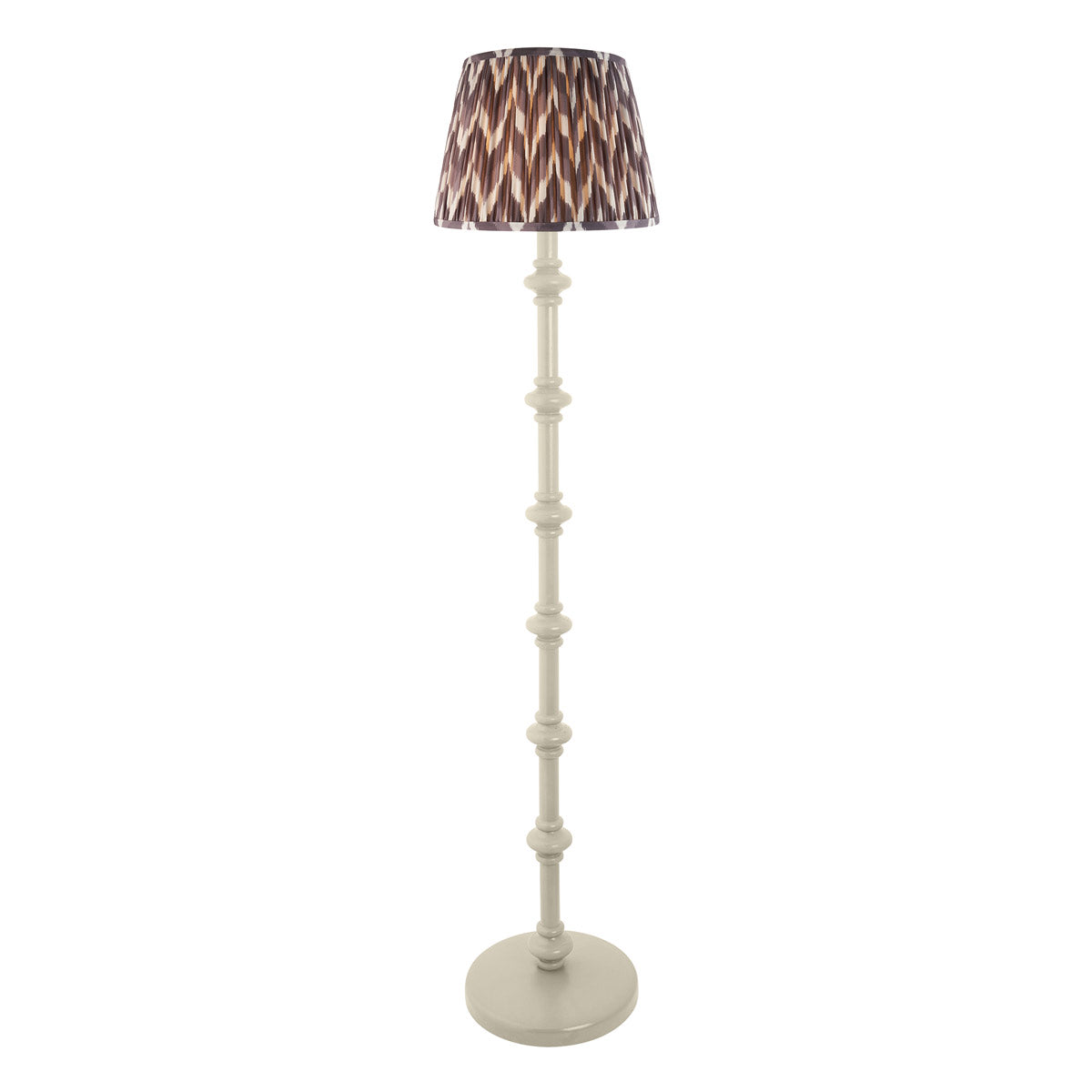 Endon Carnaby & Zigzag 35cm Floor Lamp Satin Almond White Paint