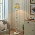 Endon Carnaby & Zigzag 35cm Floor Lamp Satin Almond White Paint with Cotswold Green Shade
