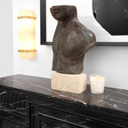 Eichholtz Pandora Wall Light in Antique Brass with Alabaster Shade
