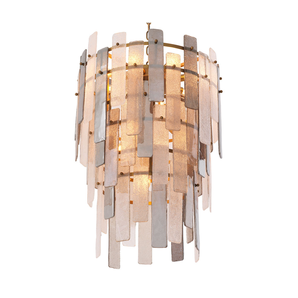 Eichholtz Greyson 13 Light Pendant Light in Antique Brass with Handmade Glass Strips
