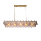 Eichholtz Verbier 5 Light Rectangular Pendant Light in Brushed Brass with Smoked Glass